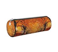 WXWJSHMGC Pathway in the Woods Trousse à crayons en cuir avec fermeture éclair et fermeture éclair pour l'école, le travail, le bureau, Argenté., Taille unique, Trousse de beauté