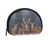 WXWJSHMGC Porte-monnaie avec impression d'images de cerfs - Mini portefeuille pour femmes et filles - Petite pochette pour pièces de monnaie - Sac de rangement - Taille unique - Décontracté