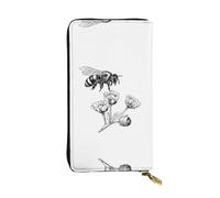 WXWJSHMGC Portefeuille long en cuir synthétique imprimé Bee Love pour femmes, hommes, Noir , Taille unique