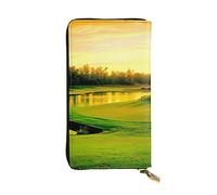 WXWJSHMGC Portefeuille long en cuir synthétique imprimé parcours de golf pour femmes, hommes