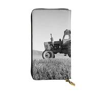 WXWJSHMGC Portefeuille long en cuir synthétique imprimé tracteur agricole pour femmes, hommes