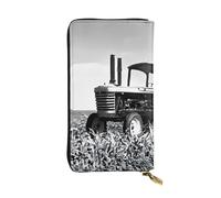 WXWJSHMGC Portefeuille long en cuir synthétique imprimé tracteur agricole pour femmes, hommes, Noir , Taille unique