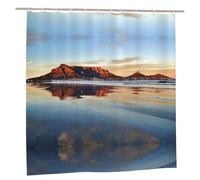 WXWJSHMGC Rideau de douche imperméable imprimé montagne au lever du soleil pour salle de bain, rideau de feuilles, décoration de salle de bain avec 12 crochets, 183 x 183 cm