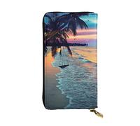 WXWJSHMGC Sac à main en cuir synthétique avec imprimé hamac de plage en noix de coco pour femmes, hommes