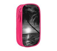 WXWJSHMGC Sea and Tree in The Night Print Trousse à crayons double couche avec fermeture éclair - Tissu durable pour stylos - Idéal pour les étudiants, rose, Taille unique, Trousse de beauté