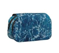 WXWJSHMGC Sea Seen from The Top Trousse à crayons avec impression - Trousse de rangement portable double couche pour enfants, filles, garçons et adultes