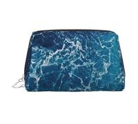 WXWJSHMGC Sea Seen from The Top Trousse de maquillage portable en cuir étanche Pochette pour pinceaux de maquillage (17 x 10,9 cm), Argenté., Taille unique