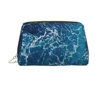 WXWJSHMGC Sea Seen from The Top Trousse de maquillage portable en cuir étanche Pochette pour pinceaux de maquillage (17 x 10,9 cm), doré, Taille unique