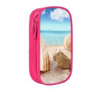 WXWJSHMGC Seashells by The Seashore Print Trousse à crayons double couche avec fermeture éclair - Tissu durable - Pochette d'école pour stylos - Idéale pour les étudiants, rose, Taille unique, Trousse