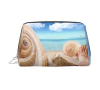 WXWJSHMGC Seashells by The Seashore Trousse de maquillage portable en cuir étanche pour pinceaux de maquillage (17 x 10,9 cm), Argenté., Taille unique