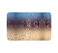 WXWJSHMGC Tapis de bain en terre de diatomée avec impression de gouttes de pluie sur verre, antidérapant, séchage instantané, respectueux de l'environnement, 50 x 80 cm