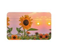 WXWJSHMGC Tapis de bain en terre de diatomée avec motif tournesol et coucher de soleil - Antidérapant - Séchage instantané - Respectueux de l'environnement - 50 x 80 cm