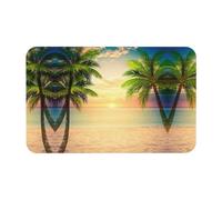 WXWJSHMGC Tapis de bain en terre de diatomées imprimé coucher de soleil de plage, antidérapant, séchage instantané, respectueux de l'environnement, 50 x 80 cm