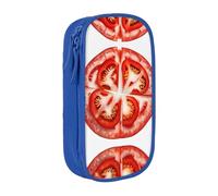 WXWJSHMGC Tomato Slice Trousse à crayons double couche avec fermeture éclair - Tissu durable pour stylos - Idéal pour les étudiants, bleu, Taille unique, Trousse de beauté