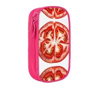 WXWJSHMGC Tomato Slice Trousse à crayons double couche avec fermeture éclair - Tissu durable pour stylos - Idéal pour les étudiants, rose, Taille unique, Trousse de beauté