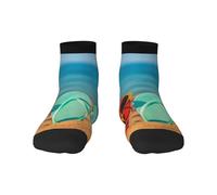 WXWJSHMGC Tongs colorées avec imprimé ballon de plage, chaussettes respirantes pour le sport, la course à pied, l'athlétisme pour homme et femme, 2 Noir-1, Taille unique