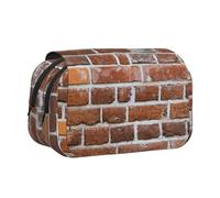 WXWJSHMGC Trousse à crayons avec impression murale en vieille brique - Trousse de rangement portable double couche pour enfants, filles, garçons et adultes