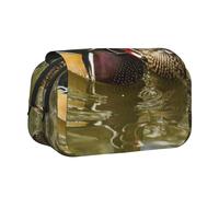 WXWJSHMGC Trousse à crayons avec imprimé canard domestique - Trousse de rangement portable double couche pour enfants, filles, garçons et adultes