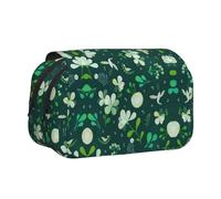 WXWJSHMGC Trousse à crayons avec imprimé herbe et colombe - Trousse de rangement portable double couche pour enfants, filles, garçons et adultes