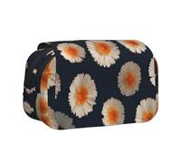 WXWJSHMGC Trousse à crayons avec motif pâquerettes - Trousse de rangement portable double couche pour enfants, filles, garçons et adultes