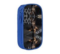 WXWJSHMGC Trousse à crayons double couche avec fermeture éclair - En tissu durable - Motif Labrador Retriever - Idéale pour les étudiants, bleu, Taille unique, Trousse de beauté