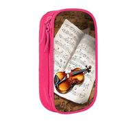 WXWJSHMGC Trousse à crayons double couche avec fermeture éclair - En tissu durable - Motif papillons et violoncelle - Idéale pour les étudiants, rose, Taille unique, Trousse de beauté
