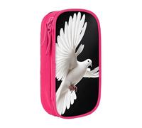WXWJSHMGC Trousse à crayons double couche avec fermeture éclair - Tissu durable - Idéale pour les étudiants - Imprimé colombe volante, rose, Taille unique, Trousse de beauté