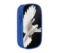 WXWJSHMGC Trousse à crayons double couche avec fermeture éclair - Tissu durable - Idéale pour les étudiants - Imprimé colombe volante, bleu, Taille unique, Trousse de beauté