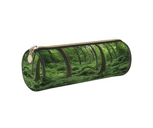 WXWJSHMGC Trousse à crayons en cuir avec fermeture éclair - Motif forêt tropicale - Pour l'école, le travail, le bureau, doré, Taille unique, Trousse de beauté