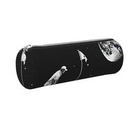 WXWJSHMGC Trousse à crayons en cuir avec fermeture éclair Motif galaxie astronaute Pour l'école, le travail, le bureau, Argenté., Taille unique, Trousse de beauté