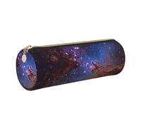 WXWJSHMGC Trousse à crayons en cuir avec fermeture éclair Motif galaxie spatiale Pour l'école, le travail, le bureau, doré, Taille unique, Trousse de beauté