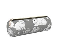 WXWJSHMGC Trousse à crayons en cuir avec fermeture éclair - Motif lapin - Pour l'école, le travail, le bureau, doré, Taille unique, Trousse de beauté