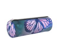 WXWJSHMGC Trousse à crayons en cuir avec fermeture éclair - Motif papillons - Pour l'école, le travail, le bureau, Argenté., Taille unique, Trousse de beauté