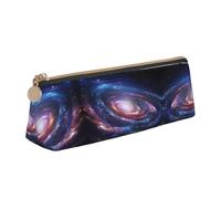 WXWJSHMGC Trousse à crayons en cuir avec impression d'énergie cosmique et spirale spatiale, étui à stylo-plume, trousse portable de grande capacité personnalisée pour l'école secondaire filles garçons