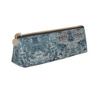 WXWJSHMGC Trousse à crayons en cuir avec impression moderne abstraite, trousse à crayons personnalisée de grande capacité pour l'école secondaire filles garçons