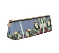 WXWJSHMGC Trousse à crayons en cuir avec imprimé cactus - Trousse pour stylo plume - Portable - Grande capacité - Pour l'école secondaire - Pour filles et garçons