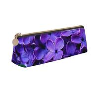 WXWJSHMGC Trousse à crayons en cuir avec imprimé fleur violette - Trousse pour stylo plume - Portable - Grande capacité - Pour l'école secondaire - Pour filles et garçons