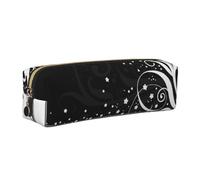 WXWJSHMGC Trousse à crayons en cuir avec imprimé floral tourbillon simple, avec poche métallique à fermeture éclair, pochette de rangement pour filles, garçons, étudiants, collège, doré, Taille unique