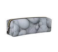 WXWJSHMGC Trousse à crayons en cuir avec imprimé marbre 3D simple, avec poche métallique à fermeture éclair, pochette de rangement pour filles, garçons, étudiants, collège, doré, Taille unique