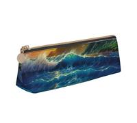 WXWJSHMGC Trousse à crayons en cuir avec imprimé tortues de mer - Trousse à crayons portable de grande capacité personnalisée pour l'école secondaire filles garçons