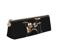 WXWJSHMGC Trousse à crayons en cuir imprimé cool avec motif batterie - Trousse pour stylo plume - Trousse portable de grande capacité pour l'école secondaire, filles et garçons