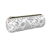 WXWJSHMGC Trousse à crayons en cuir imprimé Fast Food avec fermeture éclair pour stylos, maquillage, cosmétiques, papeterie, pour l'école, le travail, le bureau, doré, Taille unique, Trousse de beauté
