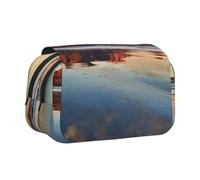 WXWJSHMGC Trousse à crayons imprimée Mountain at Sunrise - Trousse de rangement portable double couche pour enfants, filles, garçons et adultes