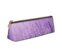WXWJSHMGC Trousse à crayons romantique en cuir avec imprimé lavande violet - Trousse pour stylo plume - Grande capacité - Pour école secondaire - Pour filles et garçons