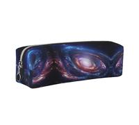 WXWJSHMGC Trousse à crayons simple en cuir avec impression d'énergie cosmique et spirale spatiale, poche métallique à fermeture éclair, pochette de rangement pour filles, garçons, étudiants, collège