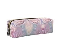 WXWJSHMGC Trousse à crayons simple en cuir avec poche zippée métallique pour filles, garçons, étudiants, collège, doré, Taille unique, Trousse de beauté