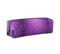 WXWJSHMGC Trousse à crayons simple en cuir imprimé à paillettes avec poche métallique à fermeture éclair, pochette de rangement pour filles, garçons, étudiants, collège, Argenté., Taille unique