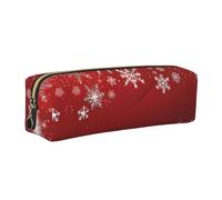 WXWJSHMGC Trousse à crayons simple en cuir imprimé de Noël, avec poche métallique à fermeture éclair, pochette de rangement pour filles, garçons, étudiants, collège, doré, Taille unique, Trousse de