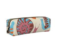 WXWJSHMGC Trousse à crayons simple en cuir imprimé escargot avec poche métallique à fermeture éclair, pochette de rangement pour filles, garçons, étudiants, collège, doré, Taille unique, Trousse de