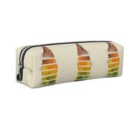 WXWJSHMGC Trousse à crayons simple en cuir imprimé feuilles avec poche métallique à fermeture éclair, pochette de rangement pour filles, garçons, étudiants, collège, Argenté., Taille unique, Trousse